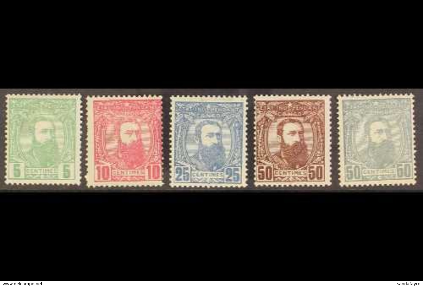 CONGO  1887-94 Set To Both 50c, COB 6/10, Fine Mint. (5 Stamps) For More Images, Please Visit Http://www.sandafayre.com/ - Other & Unclassified