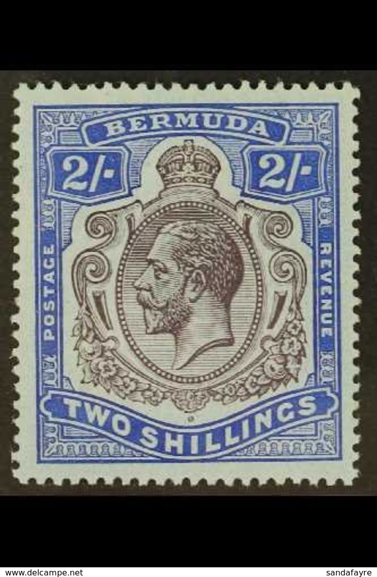 1918-22  2s Purple And Blue, Damaged Leaf At Bottom Right, SG 51bf, Fine Mint. For More Images, Please Visit Http://www. - Bermuda