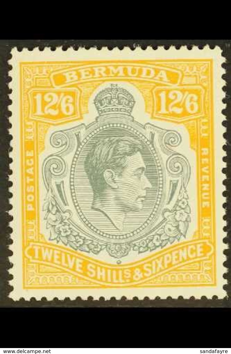 1938-53  12s6d Grey & Pale Orange (chalk Surfaced) Perf 13, SG 120e, Never Hinged Mint For More Images, Please Visit Htt - Bermudes