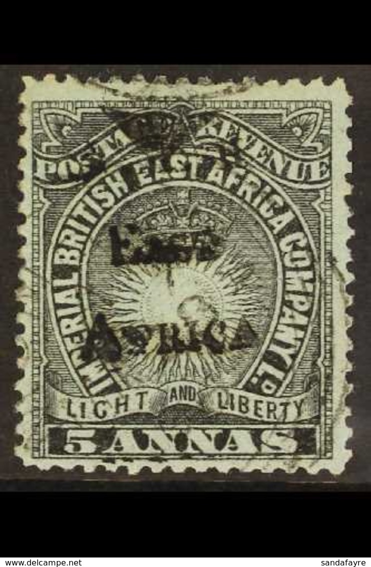 1895  5a Black On Grey-blue, SG 40, Very Fine Used. For More Images, Please Visit Http://www.sandafayre.com/itemdetails. - British East Africa