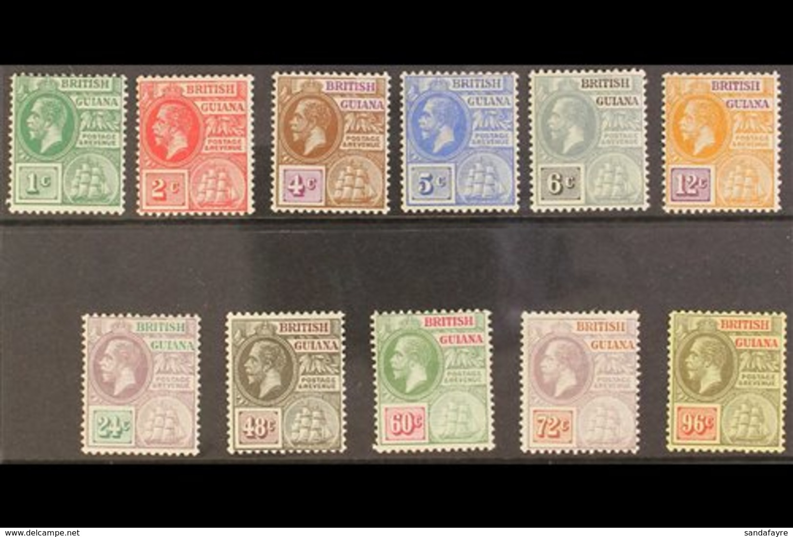 1913-21  KGV MCA Wmk Definitive Set, SG 259/69c, Fine Mint (11 Stamps) For More Images, Please Visit Http://www.sandafay - British Guiana (...-1966)