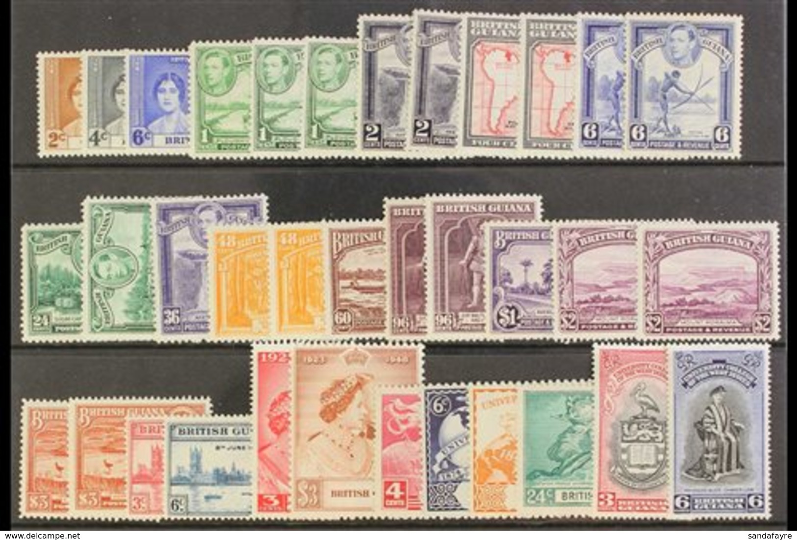 1937-52 KGVI MINT COLLECTION.  An All Different Collection Presented On A Stock Card, Includes All Omnibus Sets & 1938-5 - Guyane Britannique (...-1966)