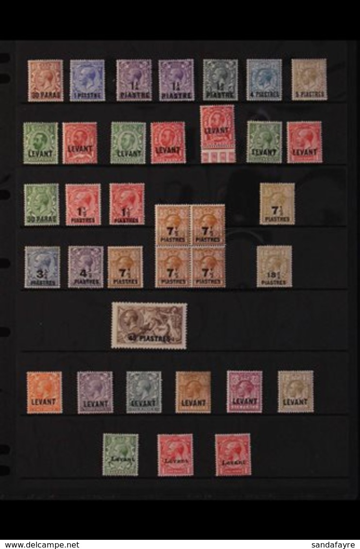 1911-21 KGV MINT COLLECTION  An Attractive Collection Of KGV Issues Presented On A Stock Page That Includes 1911-13 Set  - British Levant