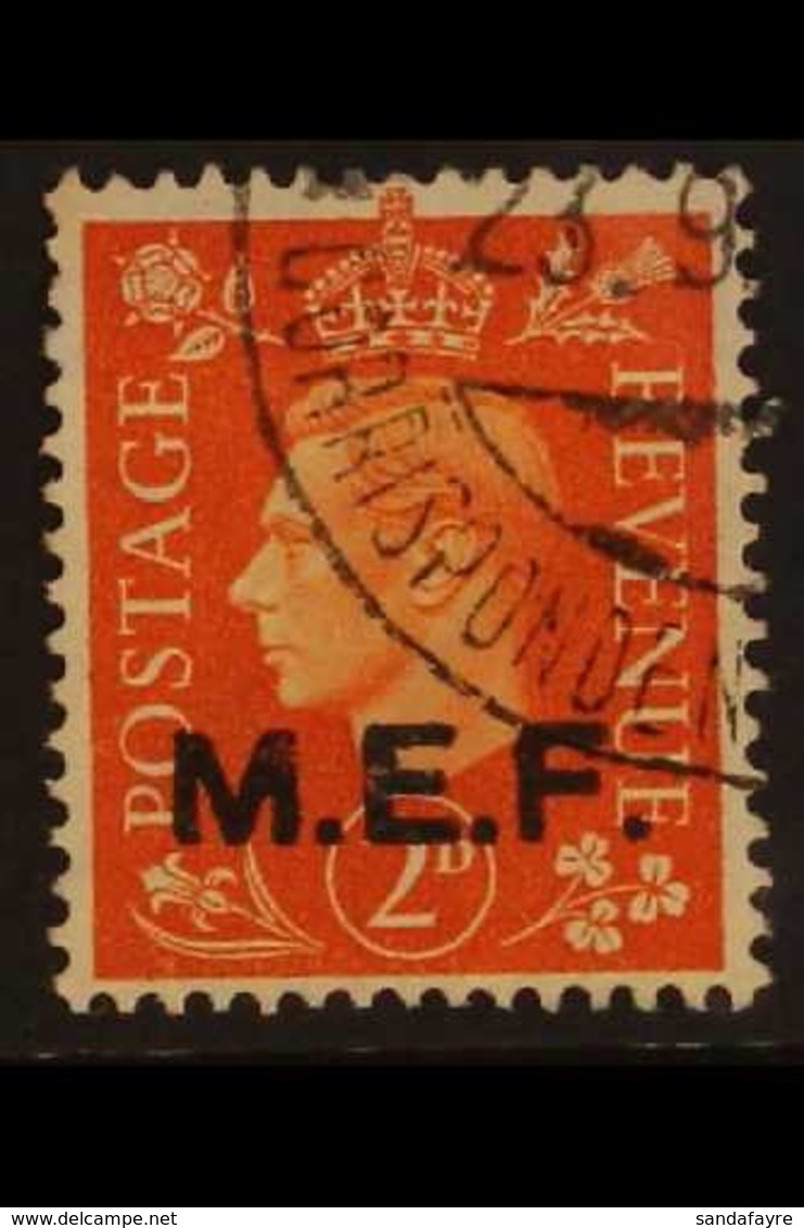 M.E.F.  1942 2d Orange Ovptd Type 2a (rough Lettering, Round Stops), SG M7a, Very Fine Used. RPS Cert. For More Images,  - Italian Eastern Africa
