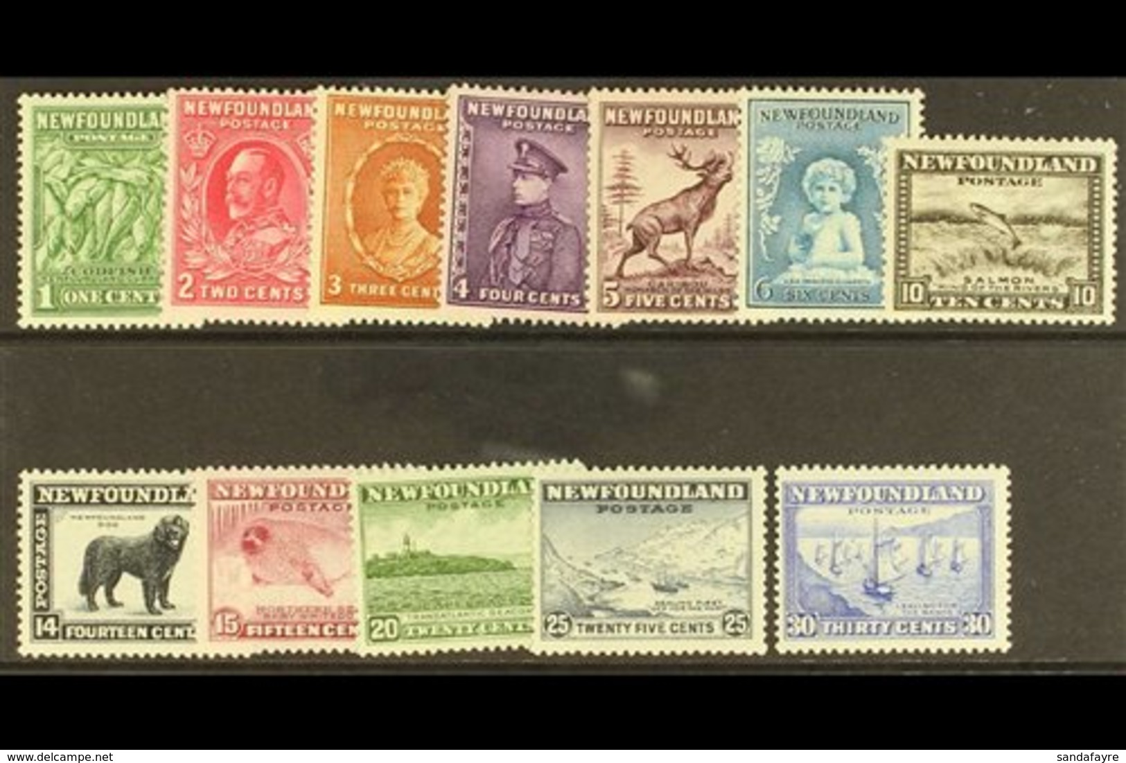1932  Complete Pictorial Set, SG 209/220, Mainly Fine Mint, The 4c Without Gum. (12 Stamps) For More Images, Please Visi - Other & Unclassified