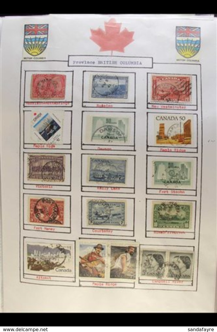 BRITISH COLUMBIA  Extensive Collection Of Clear Cds Postmarks Displayed On Covers And Stamps, A Few Victorian, But Large - Other & Unclassified