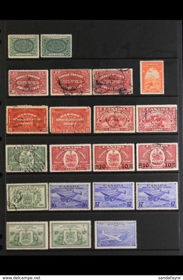 SPECIAL DELIVERY  1898-1946 Mint And Used Assembly Which Includes 1898-1920 10c Both Mint And Used, 1927 20c Orange (NHM - Autres & Non Classés