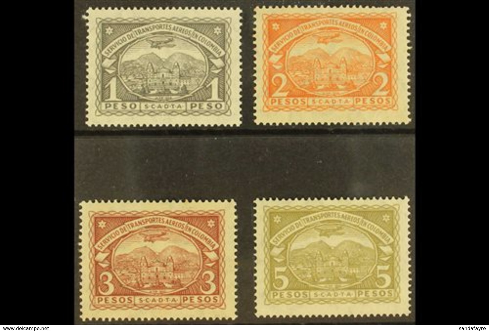 PRIVATE AIRS - SCADTA  1923-28 Top Values, 1p To 5p (SG 46/49, Sc C47/50), Never Hinged Mint. Lovely! (4 Stamps) For Mor - Colombia