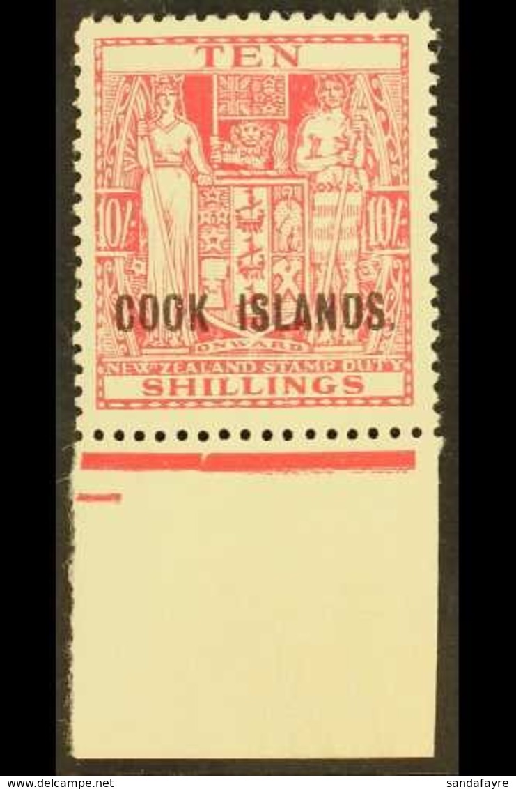 1936-44  10s Pale Carmine- Lake On Wiggins Teape Paper, SG 123a, Never Hinged Mint. For More Images, Please Visit Http:/ - Cook Islands