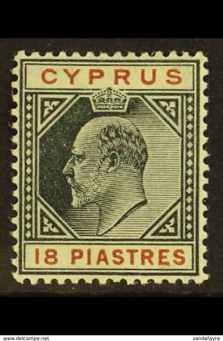 1902-04  18pi Black And Brown, Watermark Crown CA, SG 58, Fine Mint. For More Images, Please Visit Http://www.sandafayre - Other & Unclassified