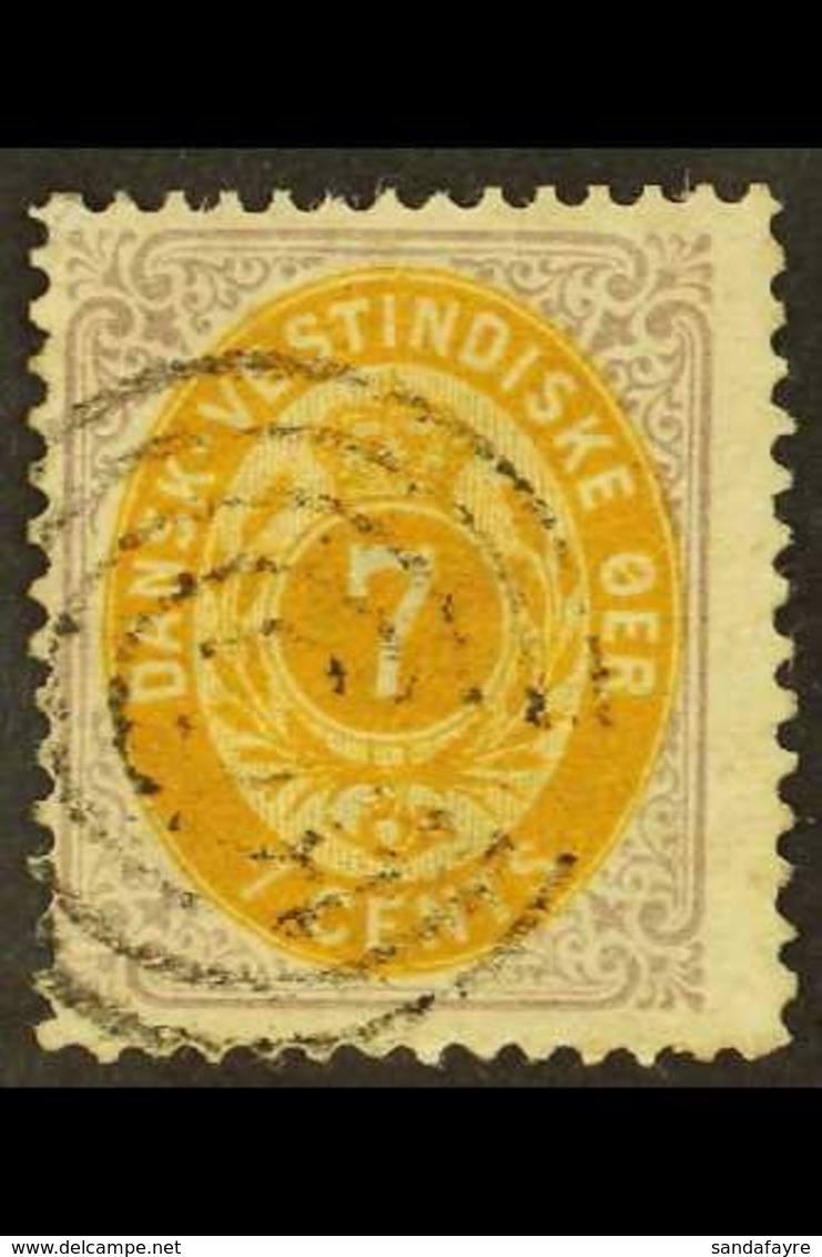 1873-1902  7c Yellow-ochre And Slate Lilac, SG 20, With Neat Target Cancel.  For More Images, Please Visit Http://www.sa - Danish West Indies