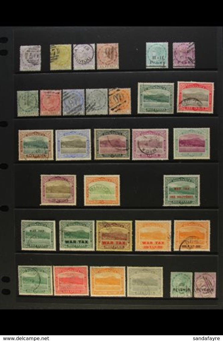 1874-1922 USED SELECTION  Presented On A Stock Page. Includes 1874 P12½ 1d, 1877-79 ½d, 1d & 2½d, 1886 ½d On 6d & 1d On  - Dominica (...-1978)