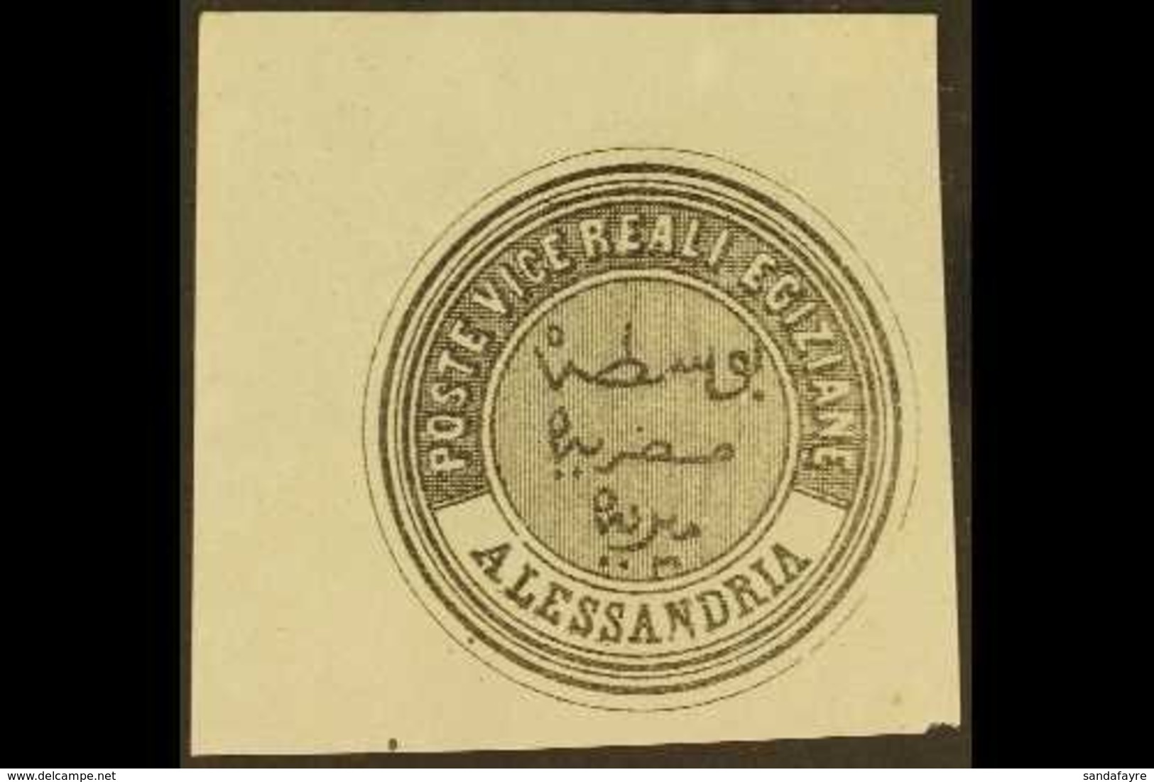 INTERPOSTAL SEAL PROOF.  Type IV (1868) Alessandria Circular Seal Impression In Black On A Large Square White Wove Paper - Other & Unclassified