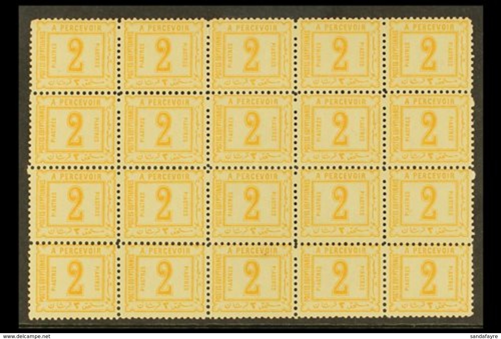 POSTAGE DUES  1888 2p Orange, Perf 11½ No Watermark, As SG D69, An Impressive NHM BLOCK OF 20 Forgeries. (20 Forgeries)  - Autres & Non Classés