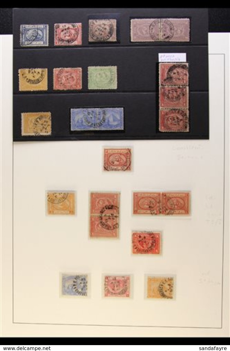 USED AT CONSTANTINOPLE  1867 - 1875 Range Of Pyramid Stamps Including 4 Pairs & 1 Strip Of Three All Cancelled At Consta - Other & Unclassified