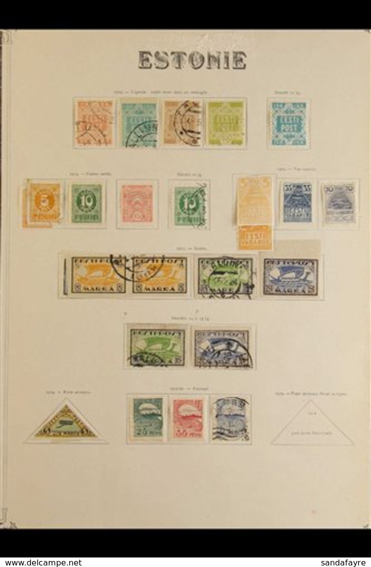 1918-1940 INTERESTING COLLECTION  On Pages, Mint & Used Mostly All Different Stamps, Includes 1918 15k Perf 11½ Mint, 19 - Estonia