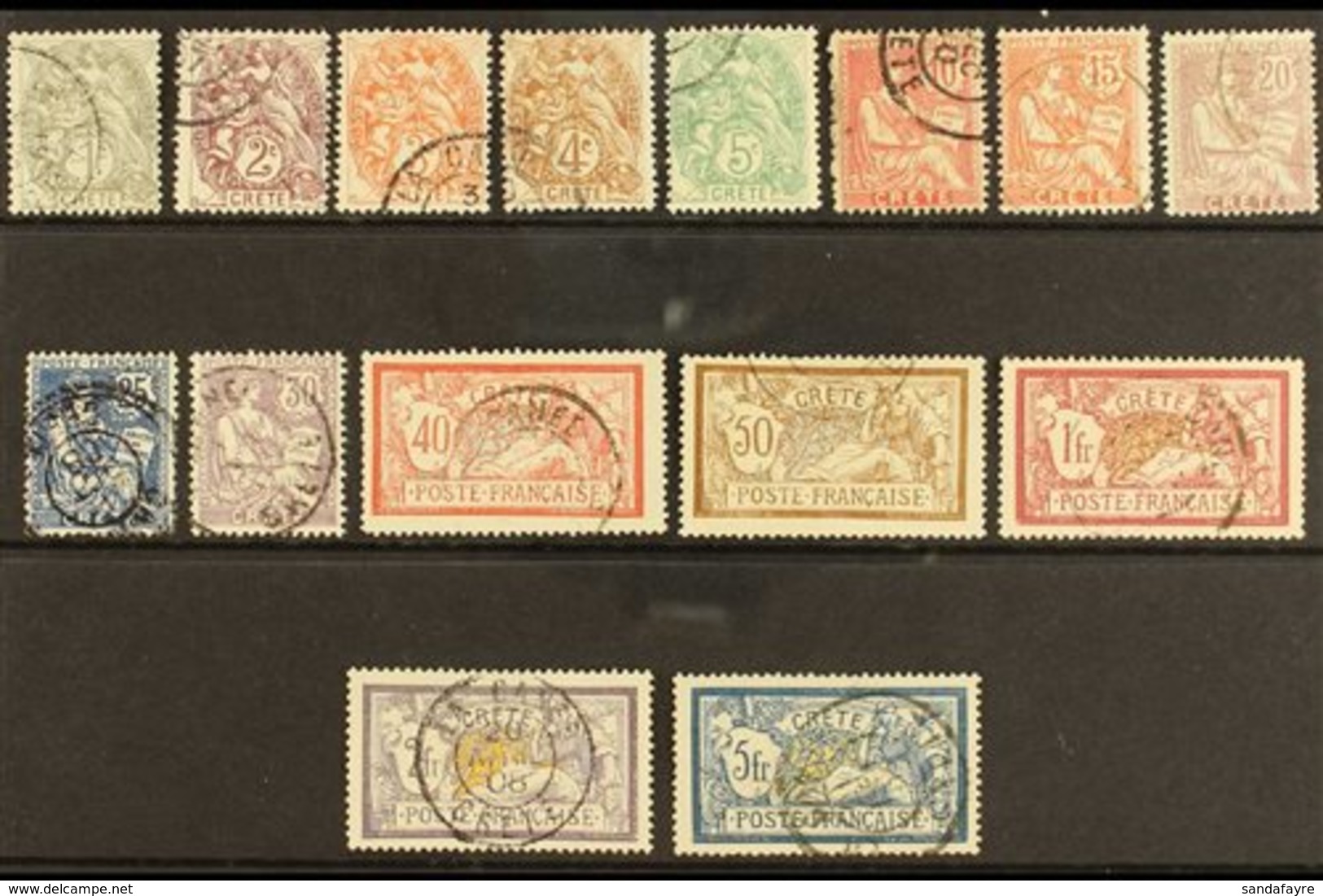 CRETE  1902-03 Complete Set (Yvert 1/15, SG 1/15), Fine Used, Fresh. (15 Stamps) For More Images, Please Visit Http://ww - Other & Unclassified