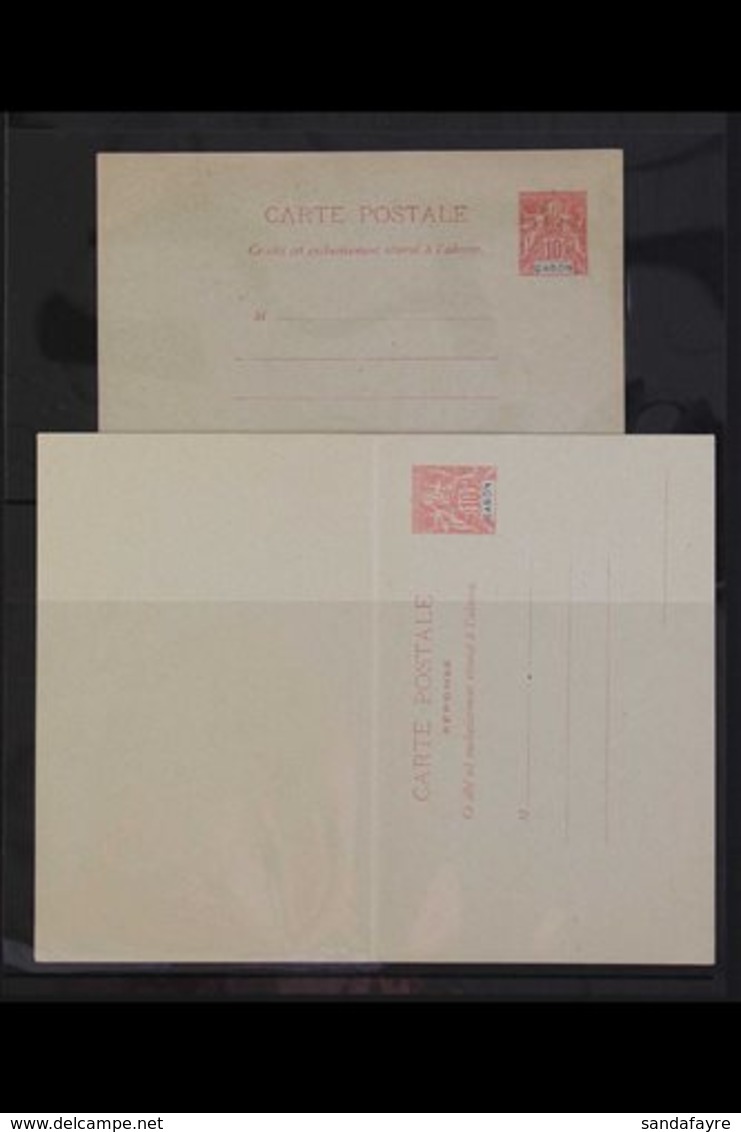 GABON  1905-20. POSTAL STATIONERY POSTCARD SELECTION. Includes 1905 10c & 10c+10c, 1918-20 10c & 10c+10c Fine & Fresh Co - Other & Unclassified