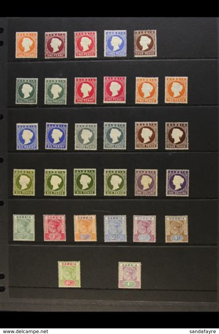 1880-1902 FINE MINT QV COLLECTION  An Attractive, All Different Collection Presented On A Stock Page That Includes 1880- - Gambia (...-1964)