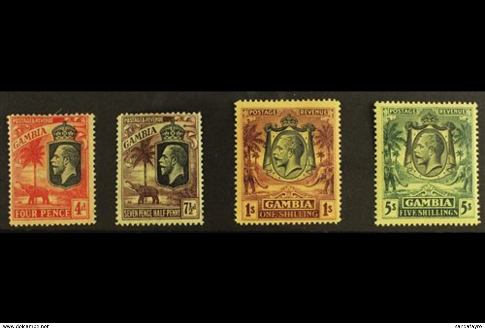 1922  Watermark Multiple Crown CA Set, SG 118/21, Very Fine Mint. (4 Stamps) For More Images, Please Visit Http://www.sa - Gambia (...-1964)