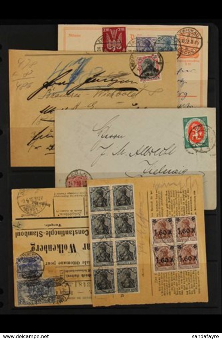 1901-1923 OLD TIME COVERS & CARDS GROUP.  An Interesting Old Group That Includes A 1901 Re-used Official Wrapper, 1915 & - Other & Unclassified