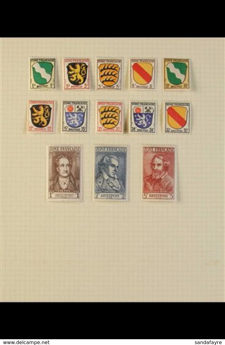 FRENCH ZONE  1945-1949 ATTRACTIVE MINT COLLECTION On Album Pages, All Different, Includes General Issues, BADEN 1948 & 1 - Other & Unclassified