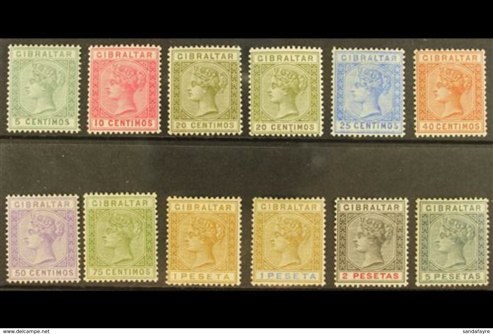 1889-96  Complete Set, SG 22/33, Fine Mint, Fresh Colours. (12 Stamps) For More Images, Please Visit Http://www.sandafay - Gibraltar