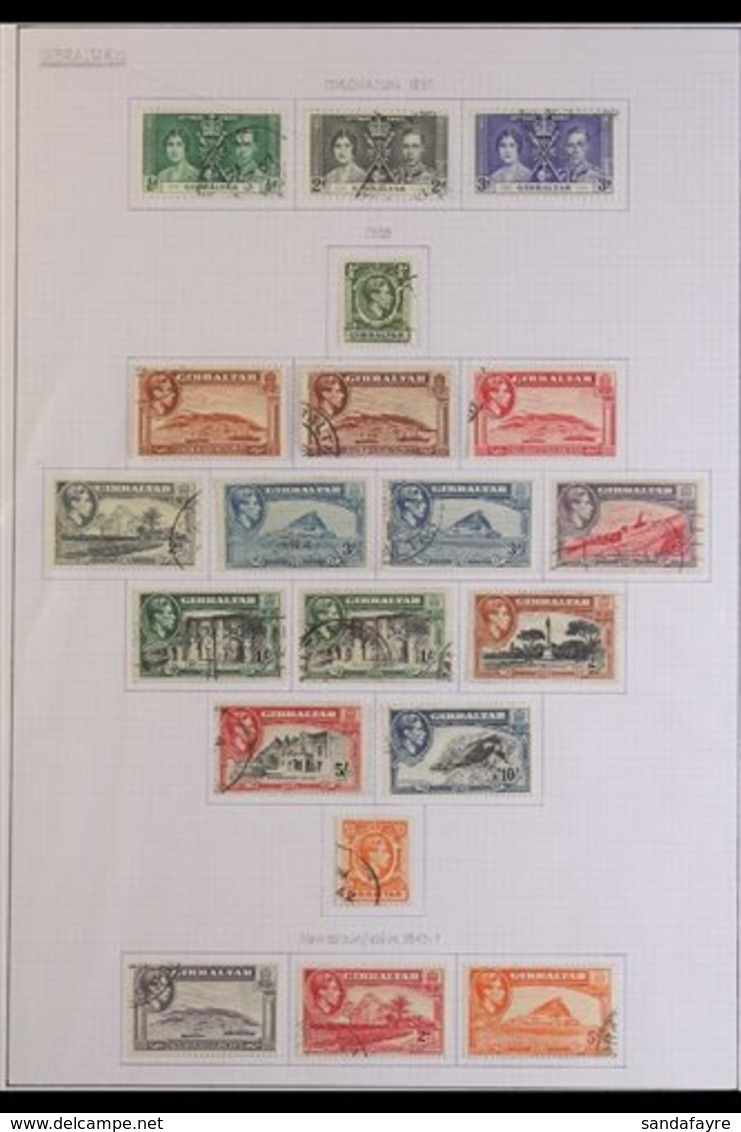 1937-69 COLLECTION OF USED SETS  Neatly Presented On Album Pages & Includes The 1938-51 KGVI Pictorial Definitive Set, 1 - Gibraltar