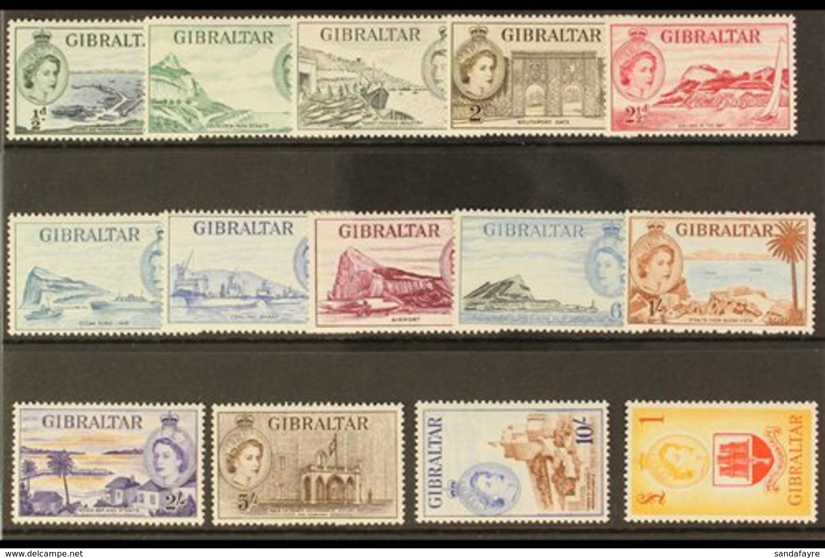 1953-59  Definitive Complete Set, SG 145/58, Very Fine Mint (14 Stamps) For More Images, Please Visit Http://www.sandafa - Gibraltar