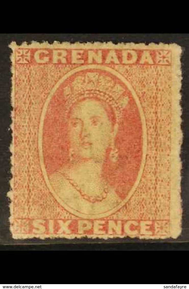 1863-71  6d Rose, Watermark Small Star, Rough Perf 14 To 16, SG 6, Fine Mint With Full Original Gum. For More Images, Pl - Grenada (...-1974)