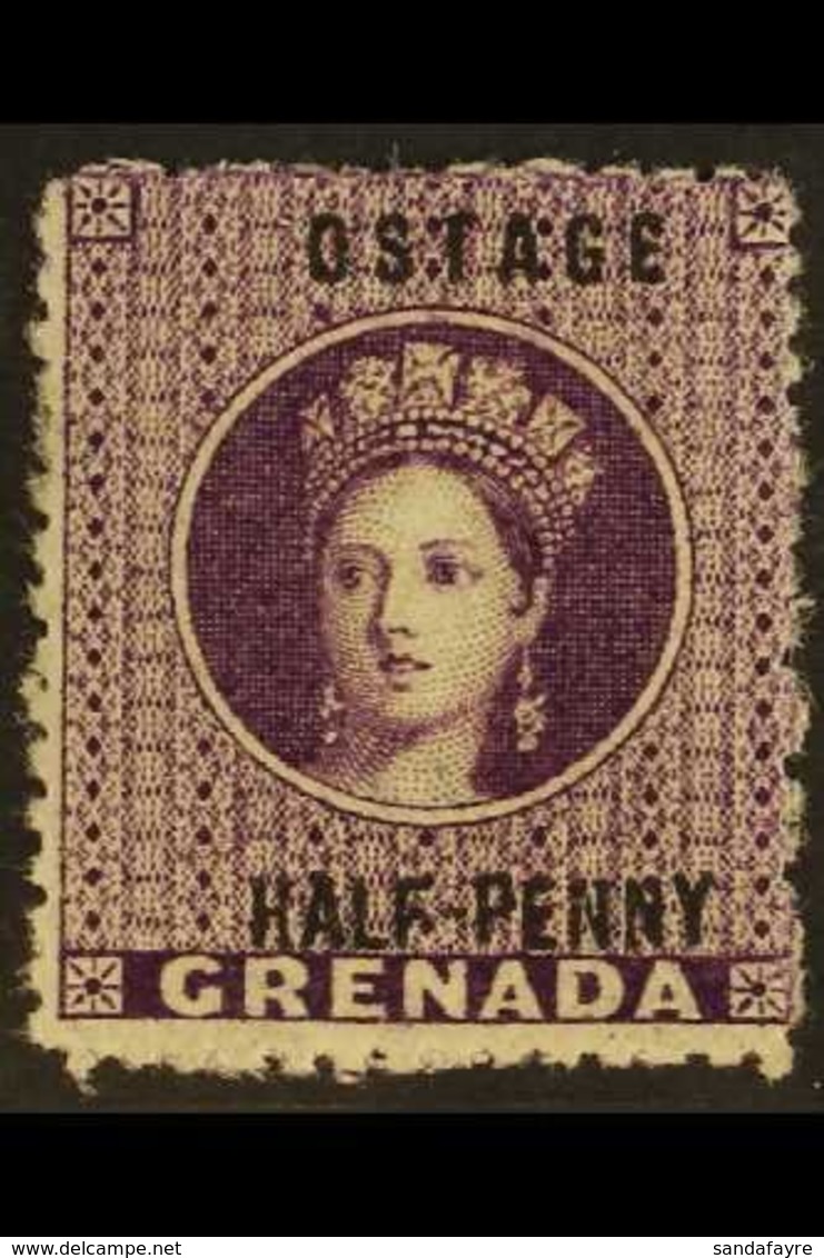 1881  ½d Deep Mauve "OSTAGE", SG 21c, Fine Mint. For More Images, Please Visit Http://www.sandafayre.com/itemdetails.asp - Grenada (...-1974)