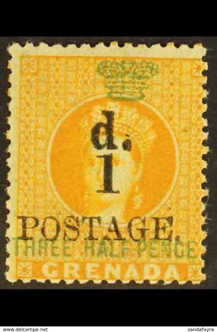 1886  1d On 1½d Orange, SG 37, Fine Mint. For More Images, Please Visit Http://www.sandafayre.com/itemdetails.aspx?s=624 - Grenada (...-1974)