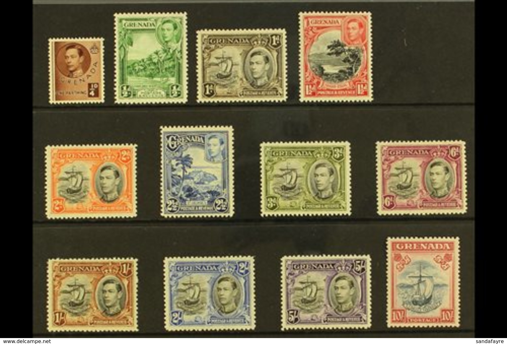 1938-50  KGVI Pictorial Set, SG 152/63e, Fine Mint (12 Stamps) For More Images, Please Visit Http://www.sandafayre.com/i - Grenade (...-1974)