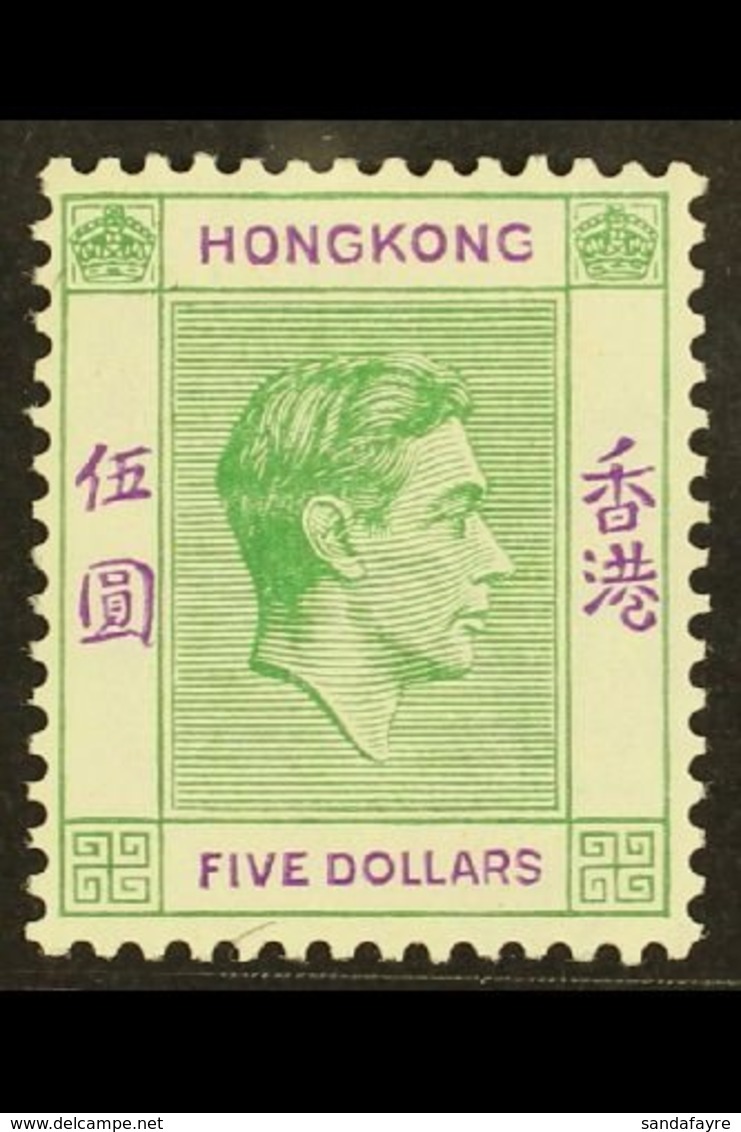 1938  $5 Yellowish Green And Violet On Chalk Paper, SG 160ab, Very Fine And Fresh Mint. For More Images, Please Visit Ht - Other & Unclassified