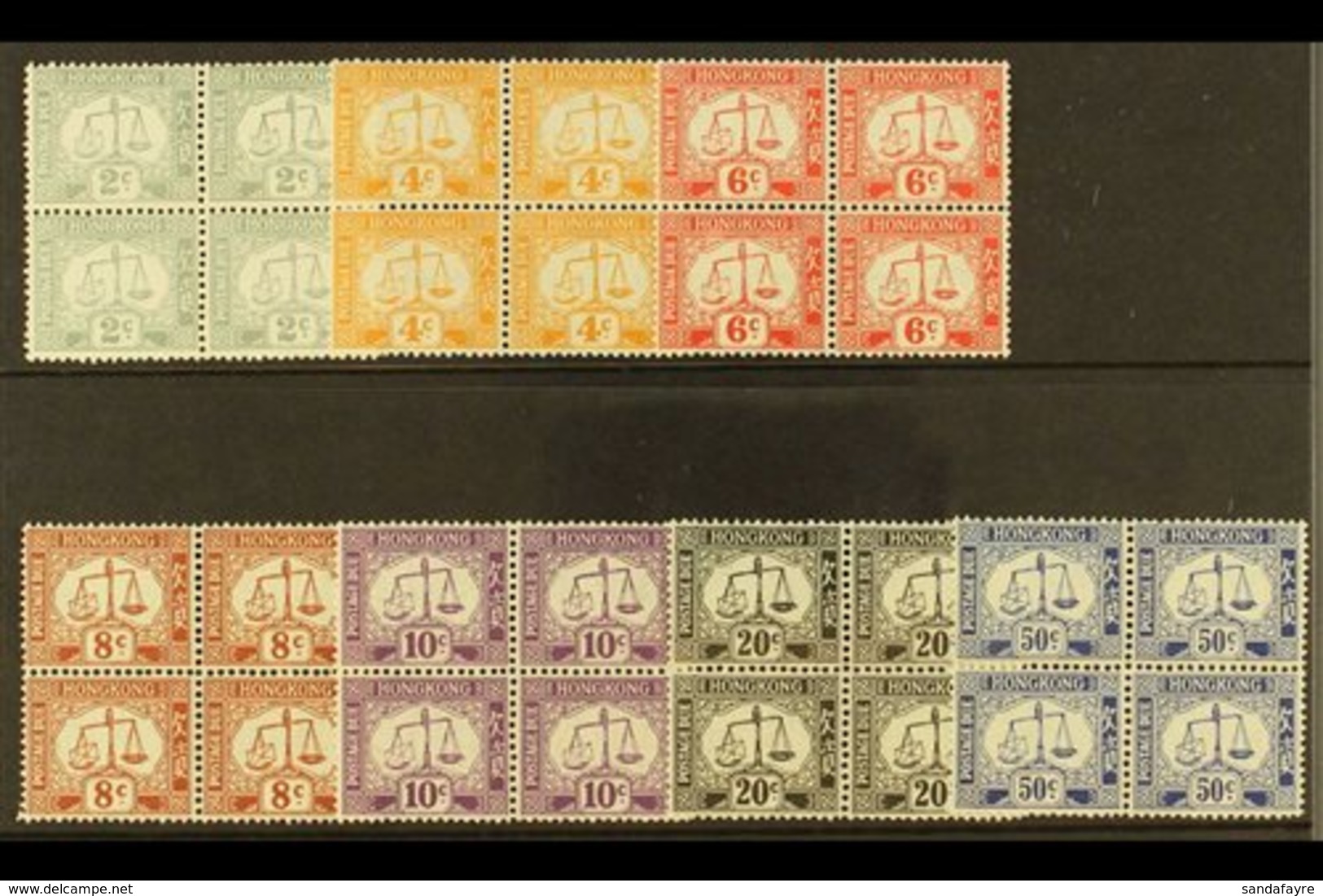 POSTAGE DUE  1938-63 Complete Set, SG D6/12 In Never Hinged Mint Blocks Of 4 (28 Stamps) For More Images, Please Visit H - Other & Unclassified