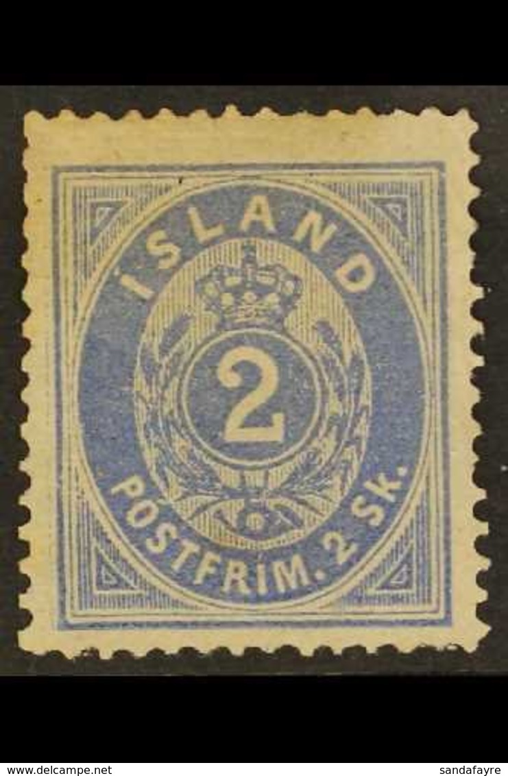 1873  2sk Blue, Mint No Gum, Fac 1, Good Even Colour And Full Perfs With Light Toning Top Right Margin. Cat 9500kr (£820 - Other & Unclassified