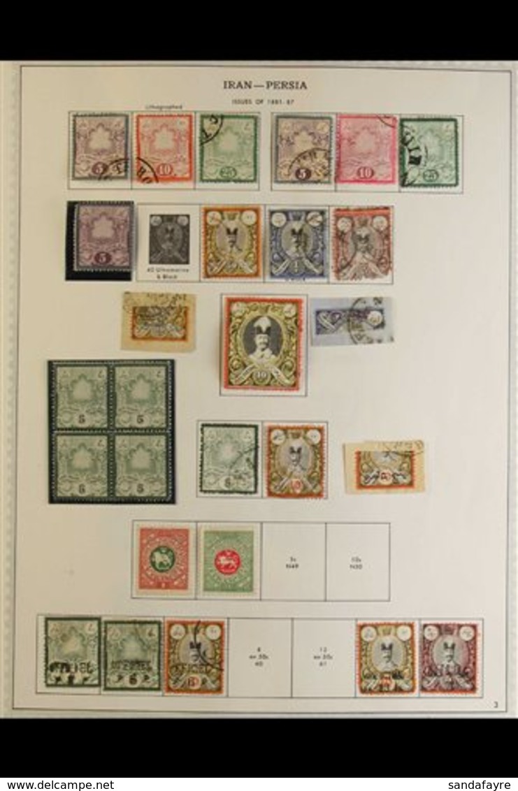 1870 - 1977 EXTENSIVE COLLECTION ON PRINTED PAGES  Mint And Used With A Few Poor Lions Then 1881 Mint And Used Vals To 1 - Iran