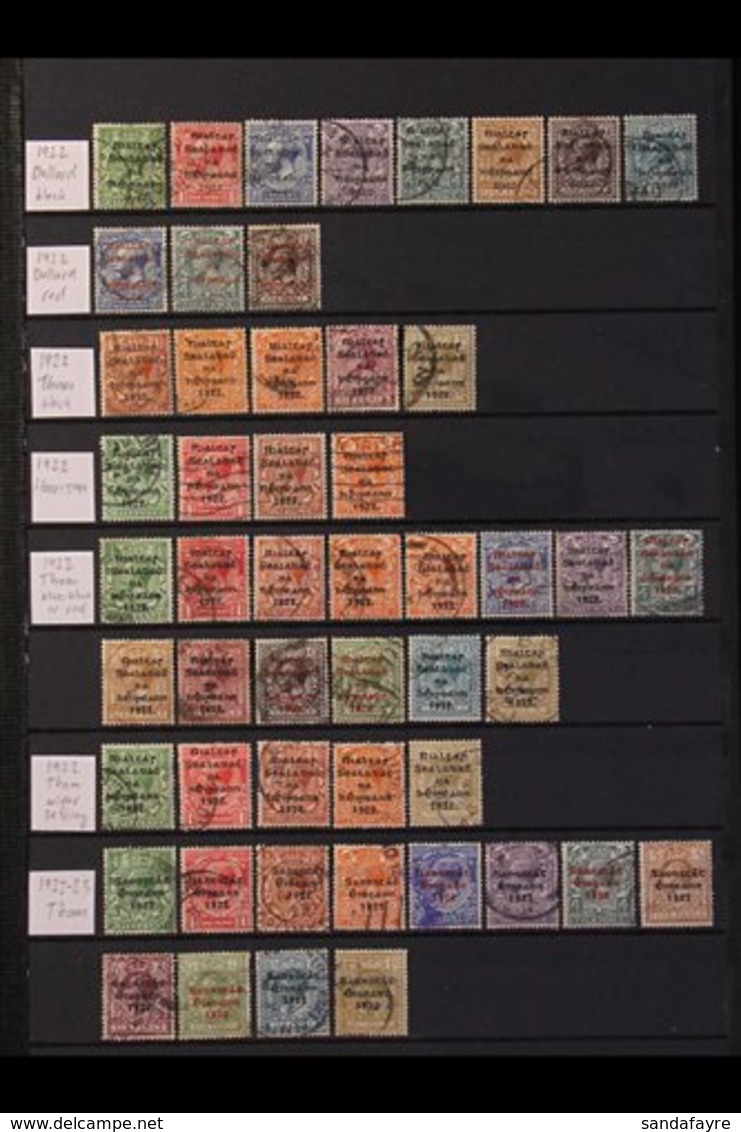 1922-1923 OVERPRINTS  FINE USED COLLECTION On A Stock Page, All Different, Includes 1922 Dollard Opts Set, Plus Opts In  - Other & Unclassified