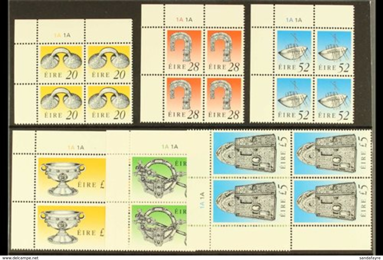 1995 ENSCHEDE PLATE BLOCKS  A Complete Set Of The Enschede Printed Heritage & Treasure Definitive Set, Hib D155/160 As 1 - Other & Unclassified