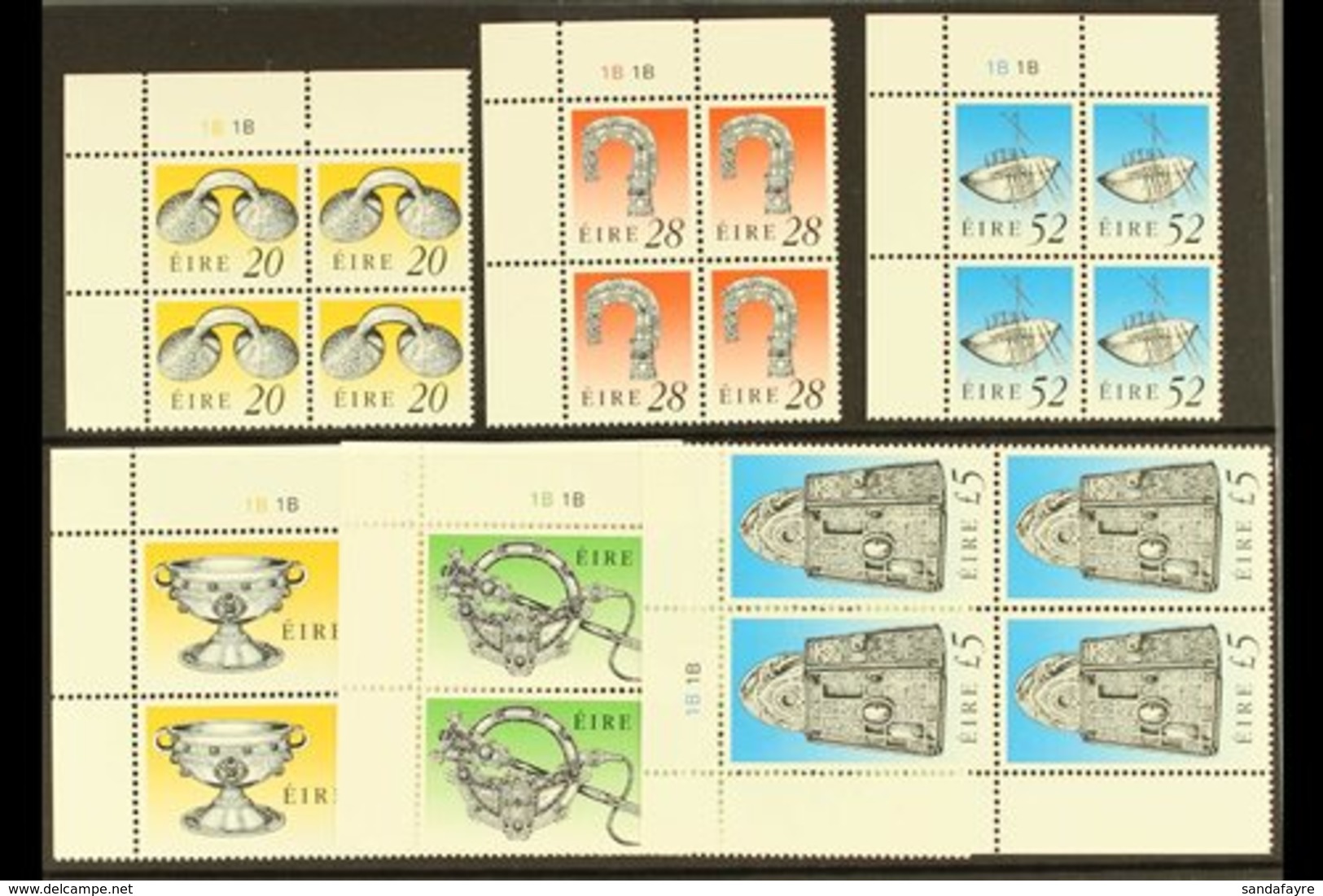 1995 ENSCHEDE PLATE BLOCKS  A Complete Set Of The Enschede Printed Heritage & Treasure Definitive Set, Hib D155/160 As 1 - Other & Unclassified