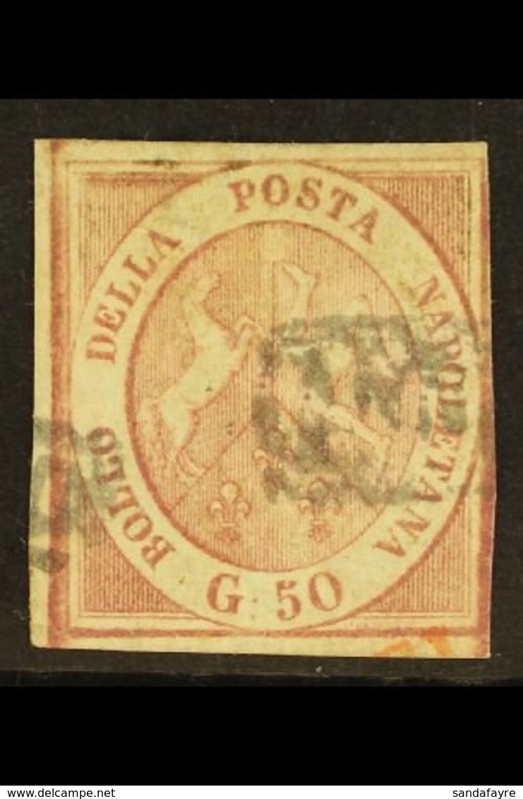 NAPLES  1858 50gr Brownish Red, Sass 14, Fine Used With Just Clear To Ample Margins All Round, Clear Impression And Ligh - Unclassified