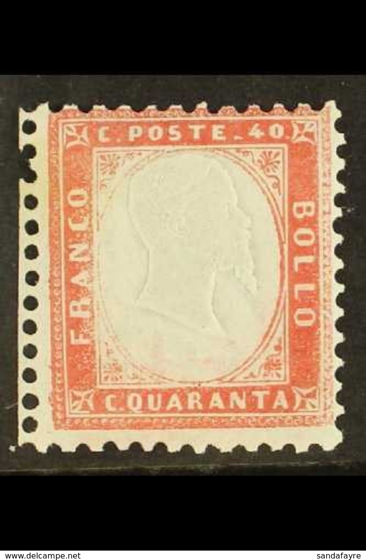 1862  40c Deep Rose Carmine, Sass 3a, Superb NHM. Signed E Diena And Sorani, Cat €560 (£475) For More Images, Please Vis - Unclassified