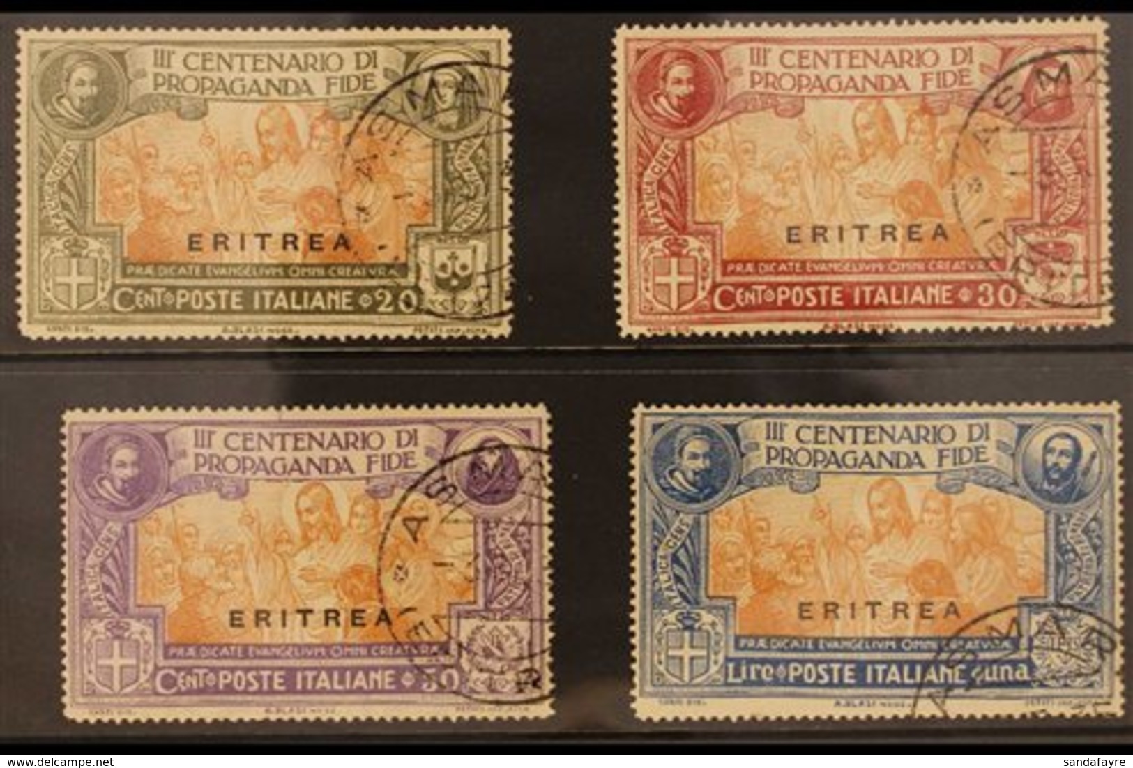 ERITREA  1923 "Propaganda Fide" Set (Sass S. 12, SG 64/67), Very Fine Used. (4 Stamps) For More Images, Please Visit Htt - Other & Unclassified