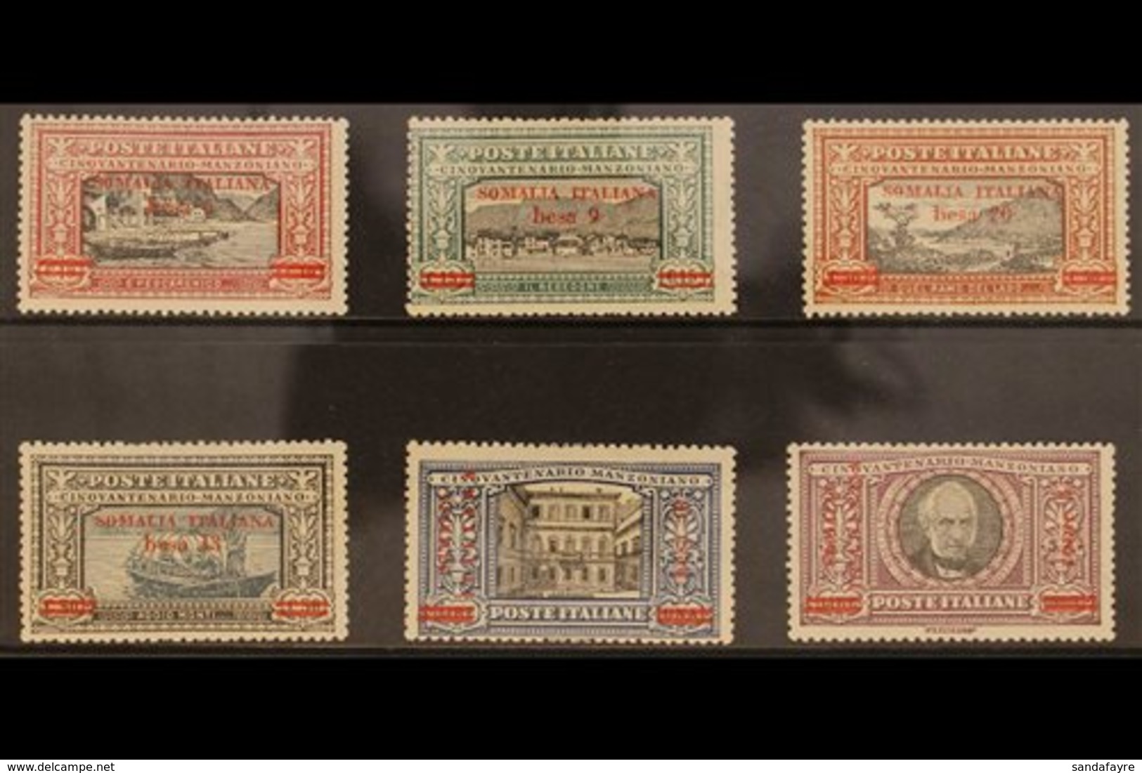 SOMALIA  1924 Manzoni Complete Set (Sassone 55/60, SG 54/59), Mint, Very Fresh. (6 Stamps) For More Images, Please Visit - Other & Unclassified
