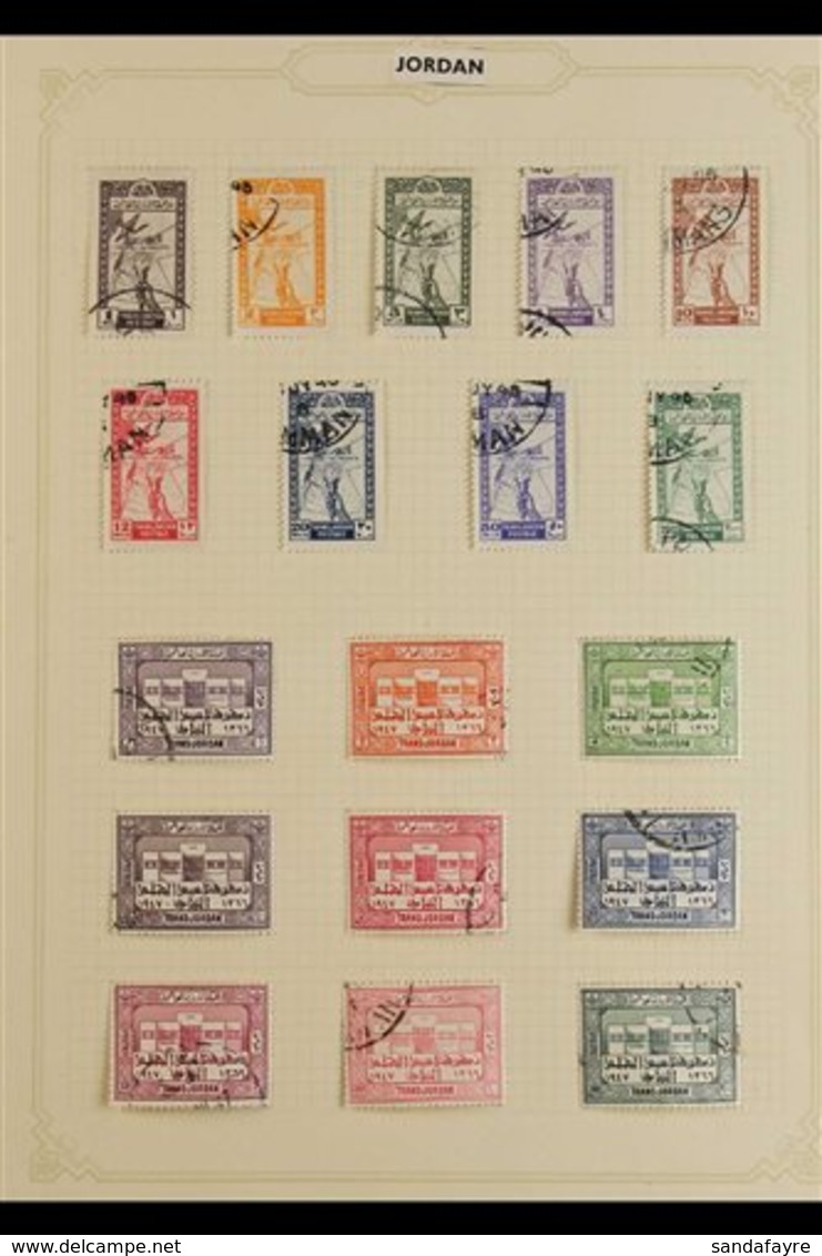 1946-1959 FINE USED COLLECTION  On Leaves, ALL DIFFERENT, Includes 1950 Air Set, 1952 Unification & King Sets, 1953 200f - Jordan