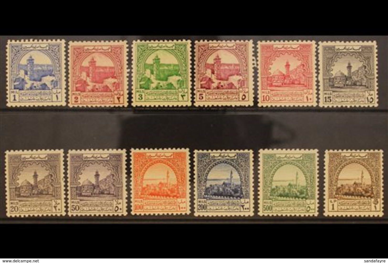 OBLIGATORY TAX  1947 Values In Mils, No Wmk Complete Set, SG T264/75, Very Fine Mint (12 Stamps) For More Images, Please - Jordan