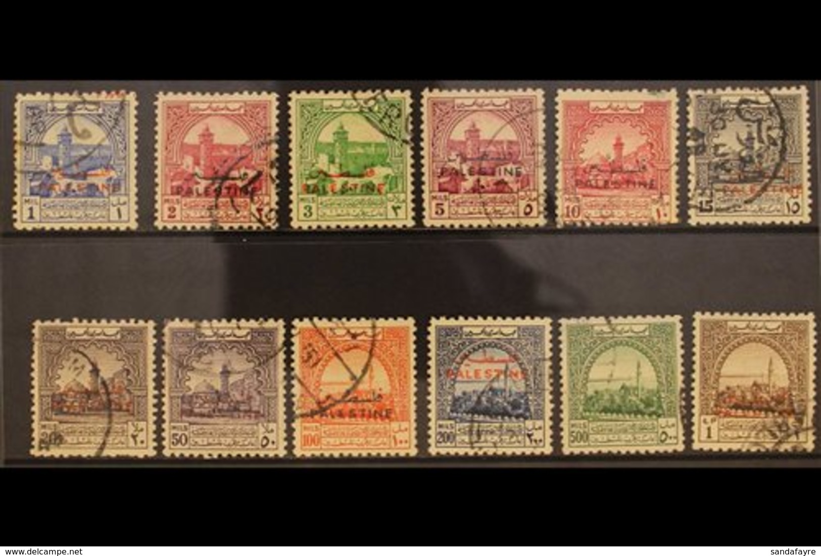 OCCUPATION OF PALESTINE  OBLIGATORY TAX. 1949 Overprinted Complete Set, SG PT35/46, Fine Used (12 Stamps) For More Image - Jordan