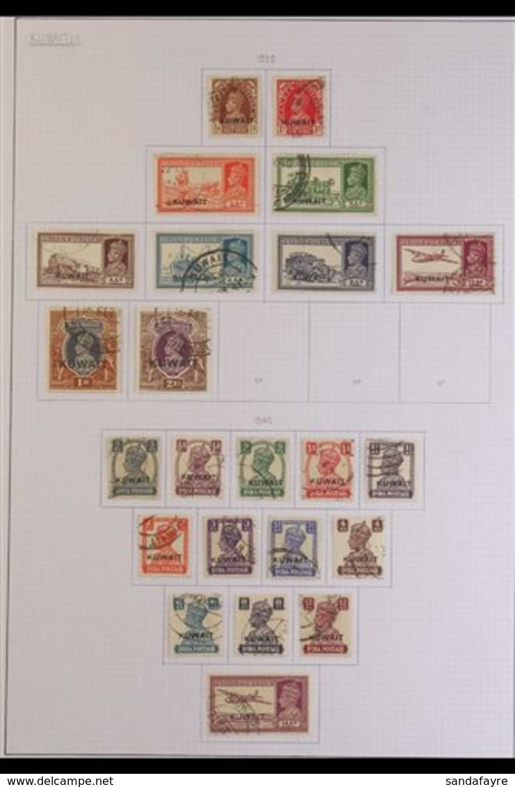 1939-1956 USED COLLECTION - MOSTLY SETS  Presented On Album Pages That Includes The 1939 KGVI (Stamps Of India) Opt'd Se - Kuwait