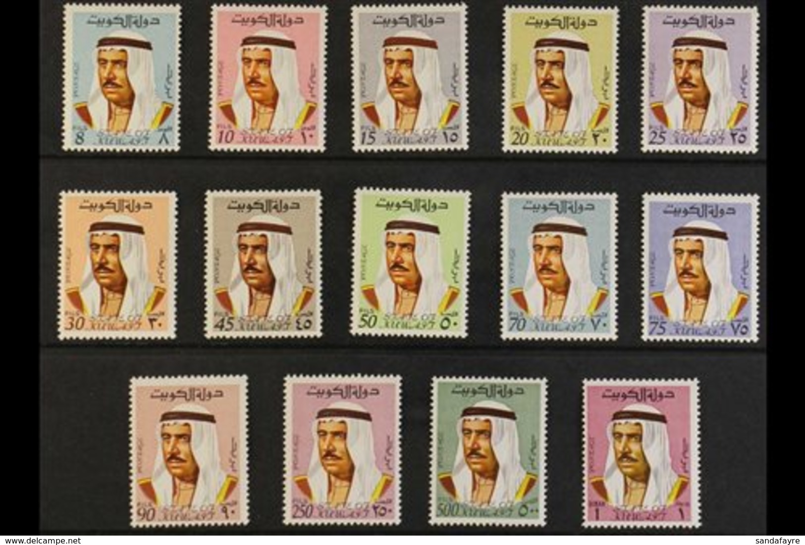 1969-74  Amir Sheikh Sabah Complete Set, SG 457/70, Fine Never Hinged Mint, Fresh. (14 Stamps) For More Images, Please V - Koweït