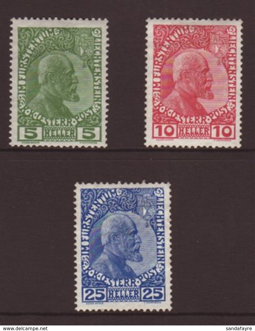 1912  Ordinary Paper Complete Set With 25h Cobalt Blue, Mi 1y/3ya, Fine Fresh Mint. (3 Stamps) For More Images, Please V - Other & Unclassified